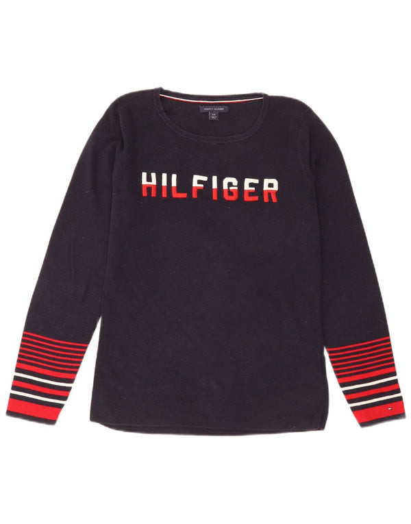 Pulover Tommy Hilfiger pentru damă, cu decolteu, mare, bleumarin