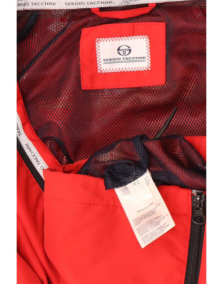Jachetă de ploaie cu glugă pentru femei Sergio Tacchini IT 42 Poliester roșu mediu