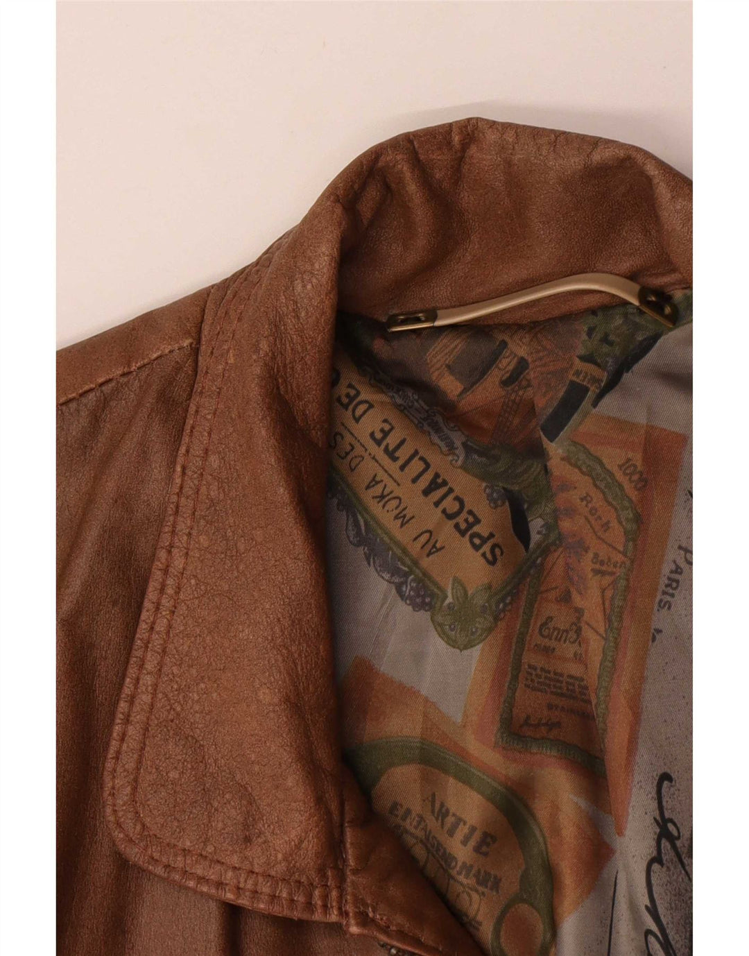 Gilet din piele vintage pentru bărbați UK 40 Large Brown