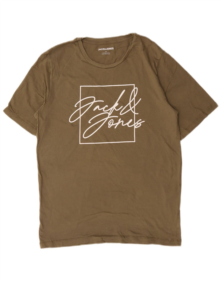 Tricou cu grafic Jack & Jones pentru bărbați Top Mediu Kaki Bumbac