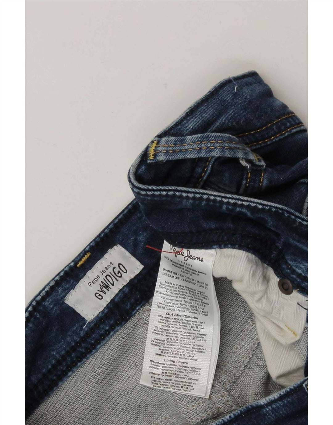 PEPE Jeans Womens Slim W28 L28 Blue Bumbac