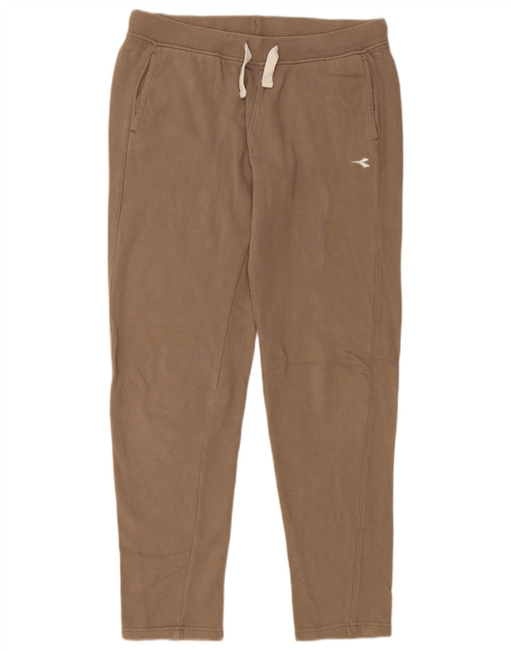 Pantaloni de trening Diadora pentru femei, bumbac maro mediu