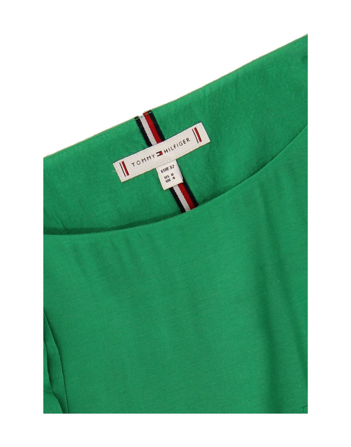 TOMMY HILFIGER Womens Oversized Blouse Top UK 4 XS Green Vintage Tommy Hilfiger and Second-Hand Tommy Hilfiger from Messina Hembry 