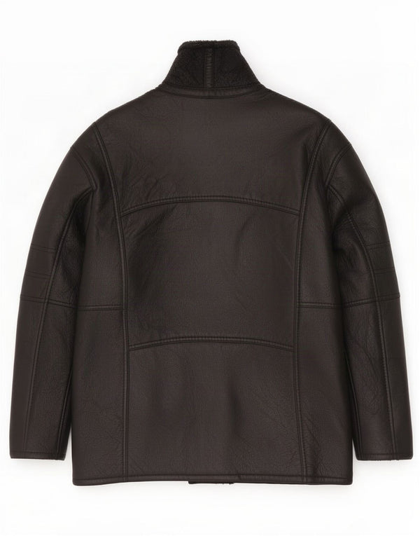 Jachetă vintage pentru bărbați din shearling IT 50 Large Black