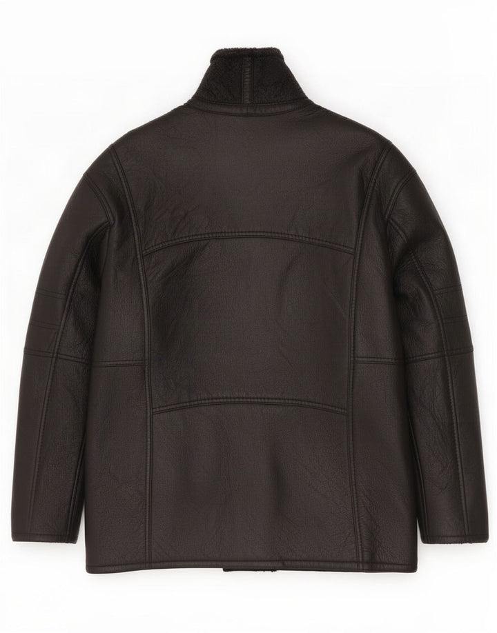 Jachetă vintage pentru bărbați din shearling IT 50 Large Black