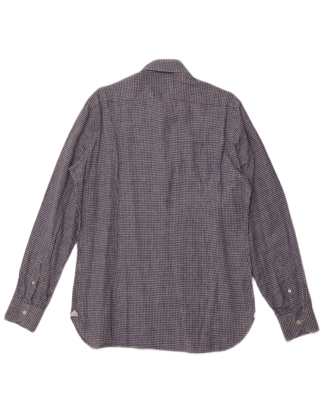 Cămașă pentru bărbați BORRELLI Mărimea 40 15 3/4 Medium Blue Gingham Bumbac