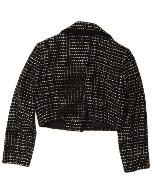 Jachetă vintage pentru femei, cu 3 nasturi, blazer IT 42 Medium Black Check