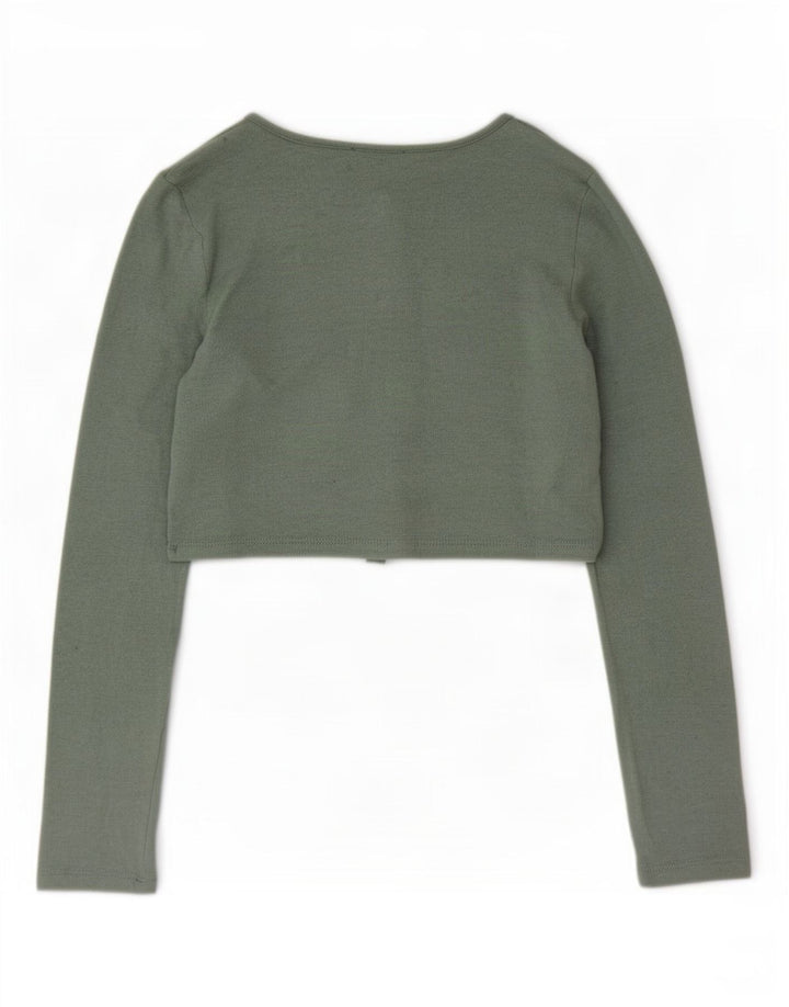 Top cardigan pentru femei Zara UK 12 Medium Green Viscose