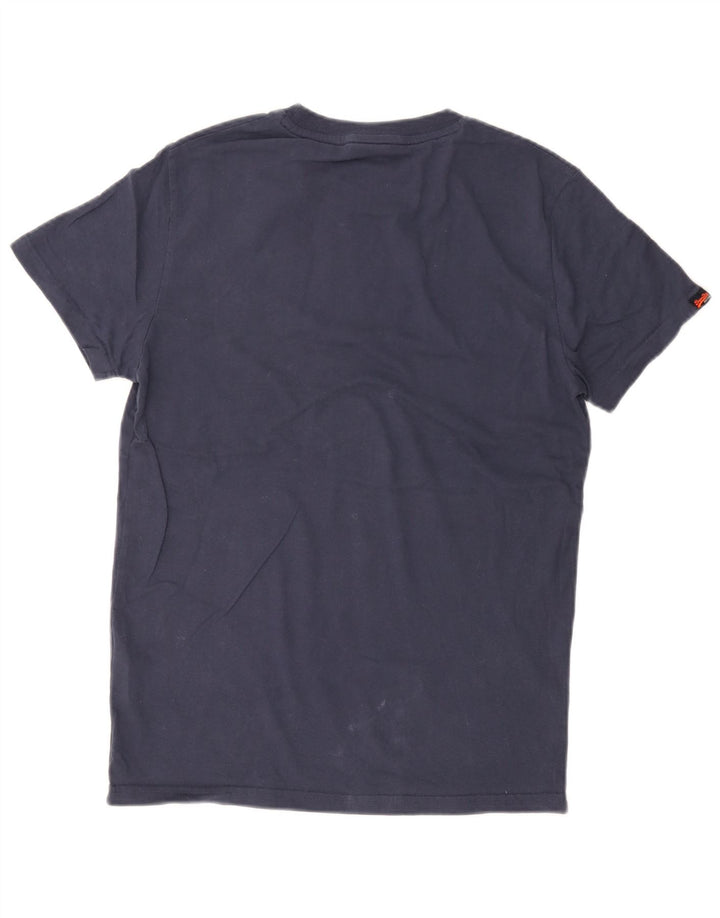 Tricou Superdry pentru bărbați Top mediu din bumbac bleumarin