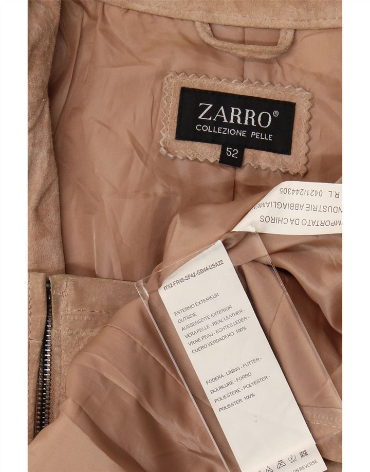 Bomber Zarro pentru femei de piele intoarsa IT 52 2XL din piele bej