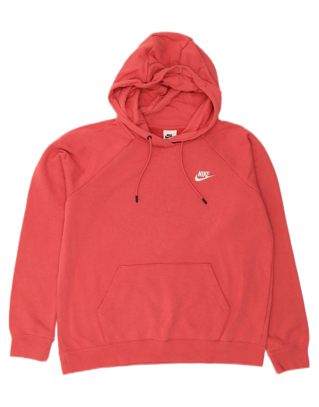 NIKE Mens Hoodie Jumper Large Red Cotton