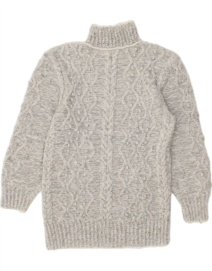 VINTAGE Womens Turtle Neck Jumper Sweater UK 4 XS Grey Vintage Vintage and Second-Hand Vintage from Messina Hembry 