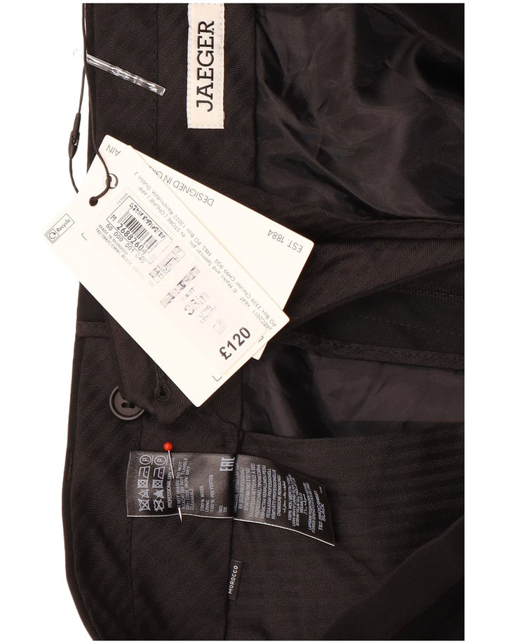 Pantaloni casual subțiri pentru bărbați Jaeger L38 L33 Lână neagră