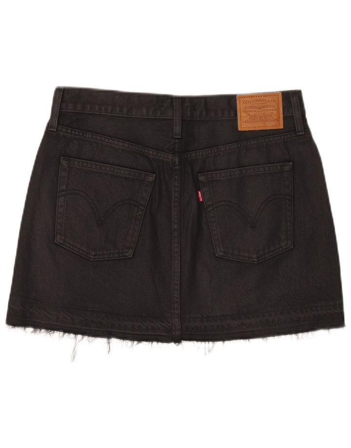 Fusta Mini denim Levi's W27 Small Black Bumbac