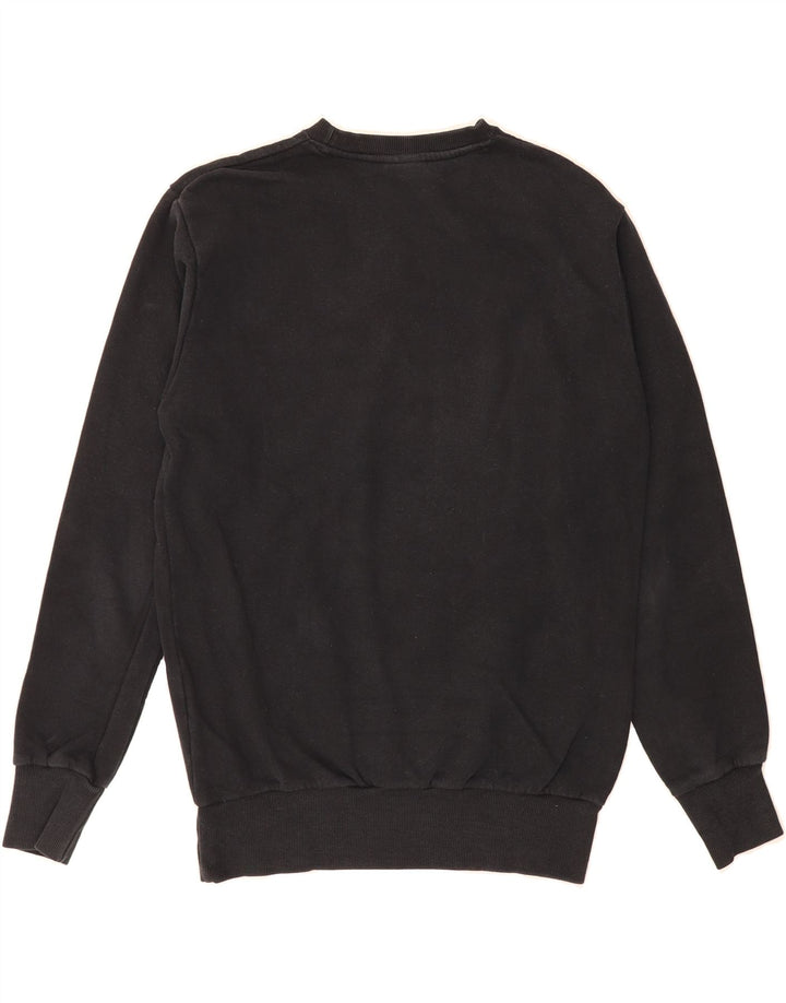 ELLESSE Womens Oversized Graphic Sweatshirt Jumper UK 10 Small Black Vintage Ellesse and Second-Hand Ellesse from Messina Hembry 