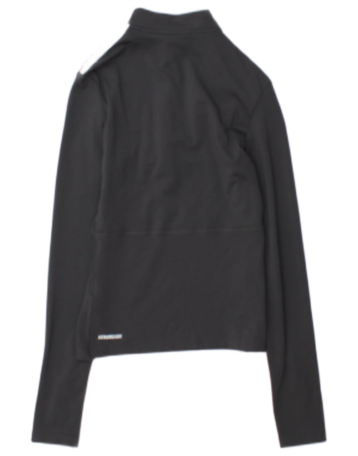 Top de trening Adidas pentru femei, cu fermoar și gât, UK 4/6 XS, gri, blocuri de culoare