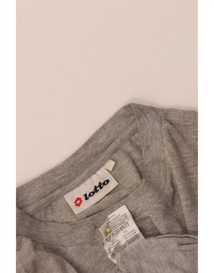 Tricou grafic pentru bărbați Lotto Top din bumbac gri mediu