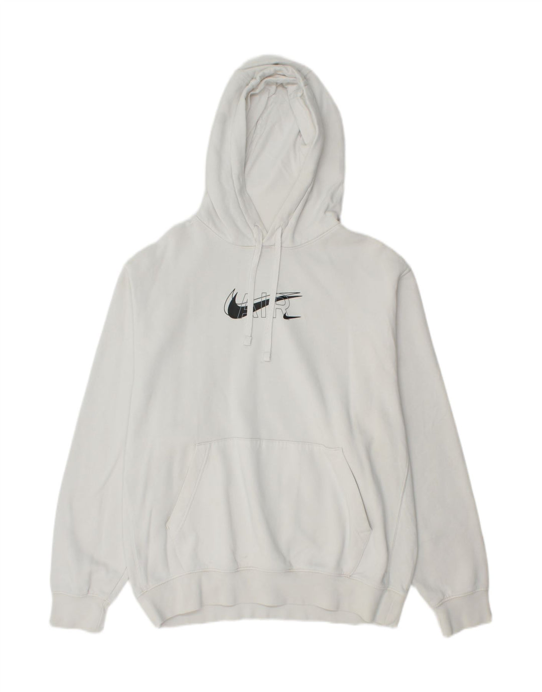 Pulover NIKE pentru bărbați cu glugă grafică, mare, alb, din bumbac