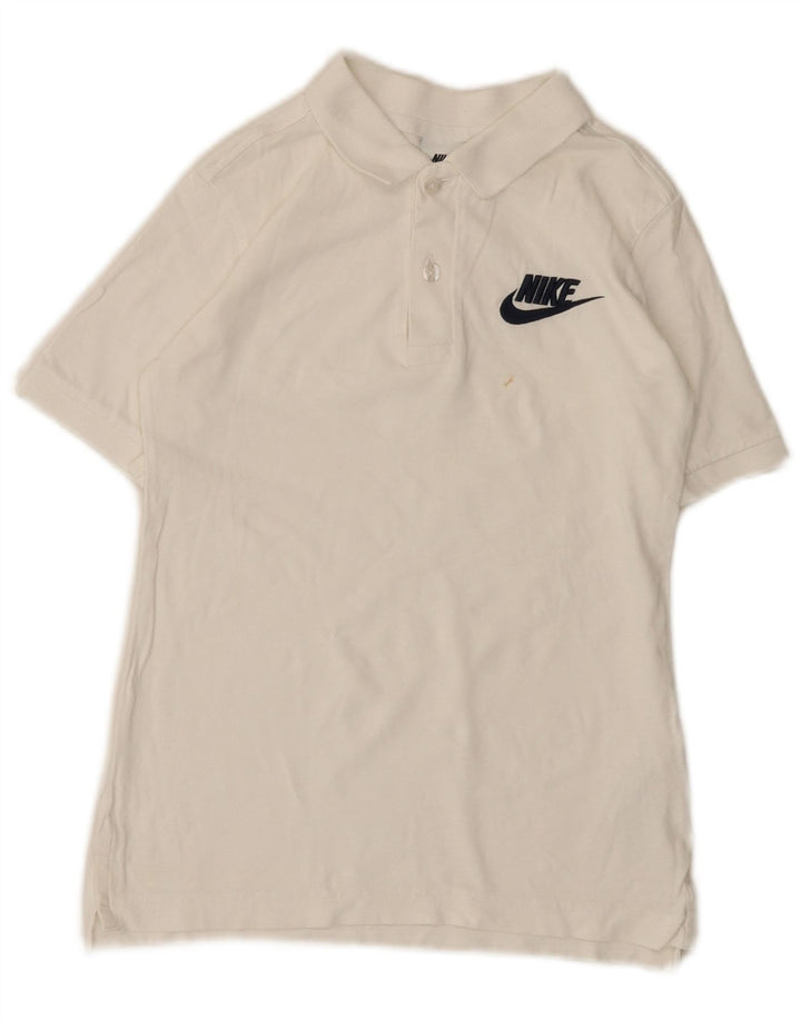 Tricou polo Nike pentru băieți 10-11 ani, bumbac alb mediu