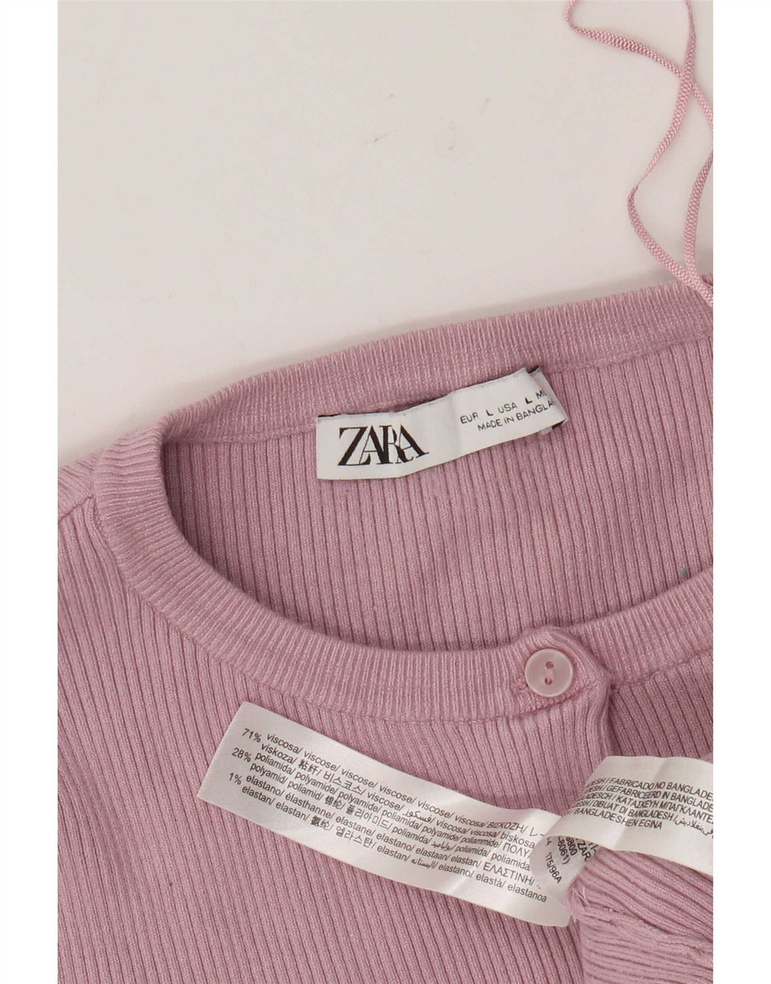 Crop Top femeie Zara UK 14 mare, roz, viscoză