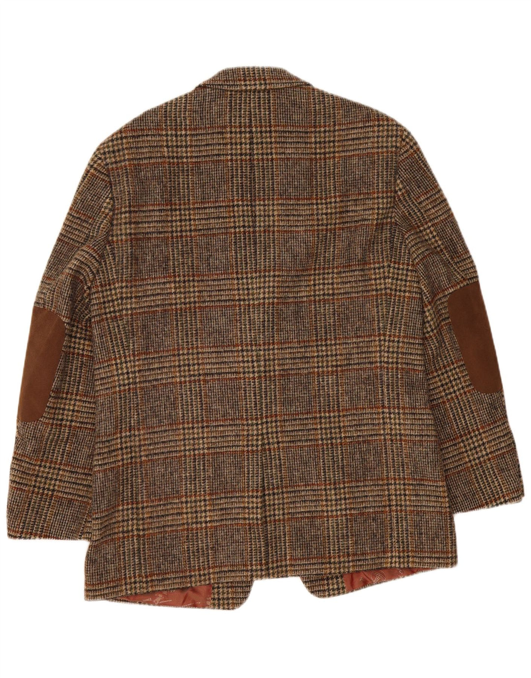 Jachetă pentru bărbați Harris Tweed, cu 2 nasturi, IT 52 XL, lână cu carouri maro