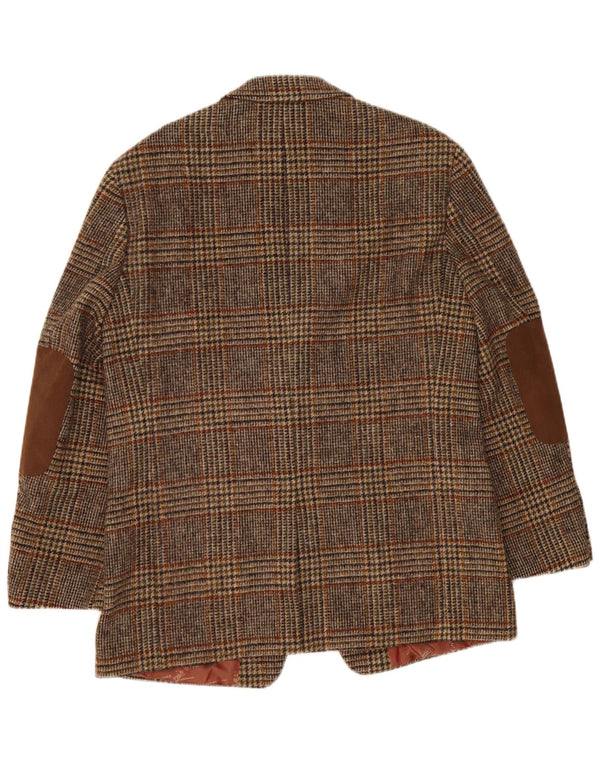 Jachetă pentru bărbați Harris Tweed, cu 2 nasturi, IT 52 XL, lână cu carouri maro