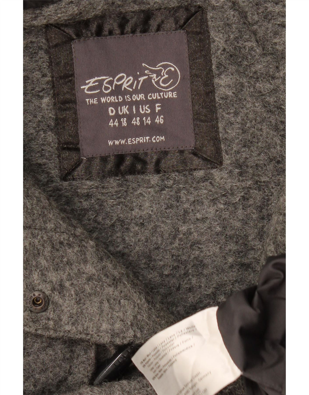 Duffle Coat pentru femei ESPRIT UK 18 XL Lână gri