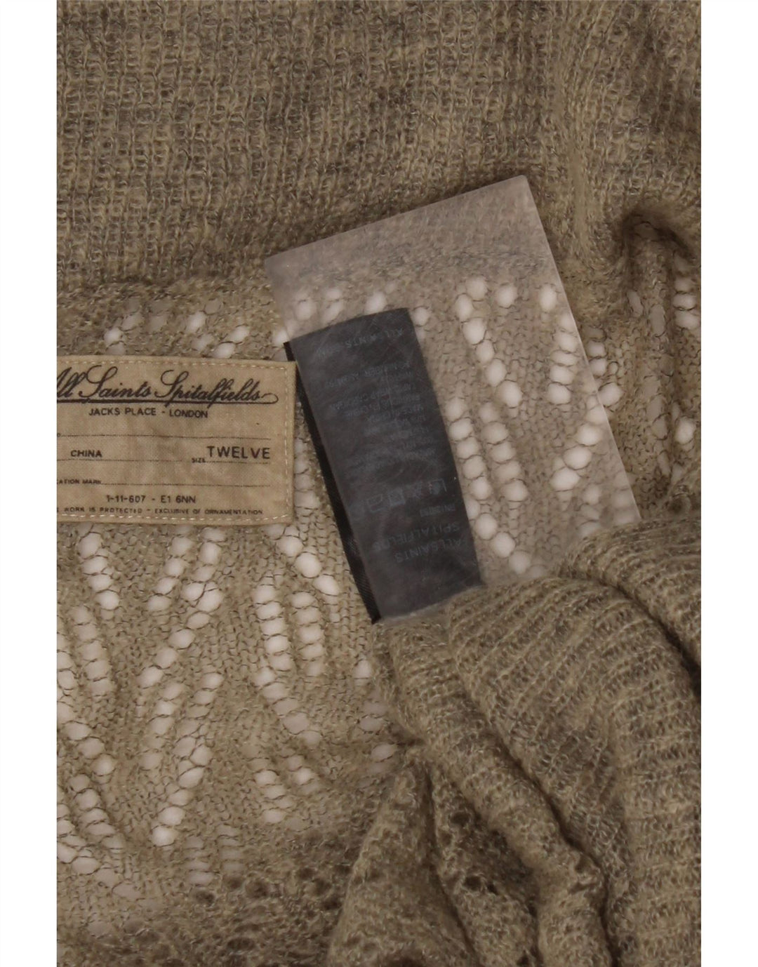 ALL SAINTS Pulover cardigan crop supradimensionat pentru femei Mărimea 12 verde