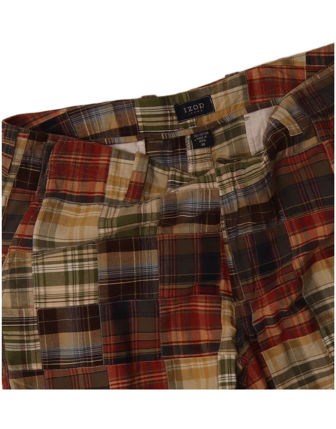 Pantaloni scurți chino pentru bărbați IZOD W38 XL, bumbac mozaic multicolor