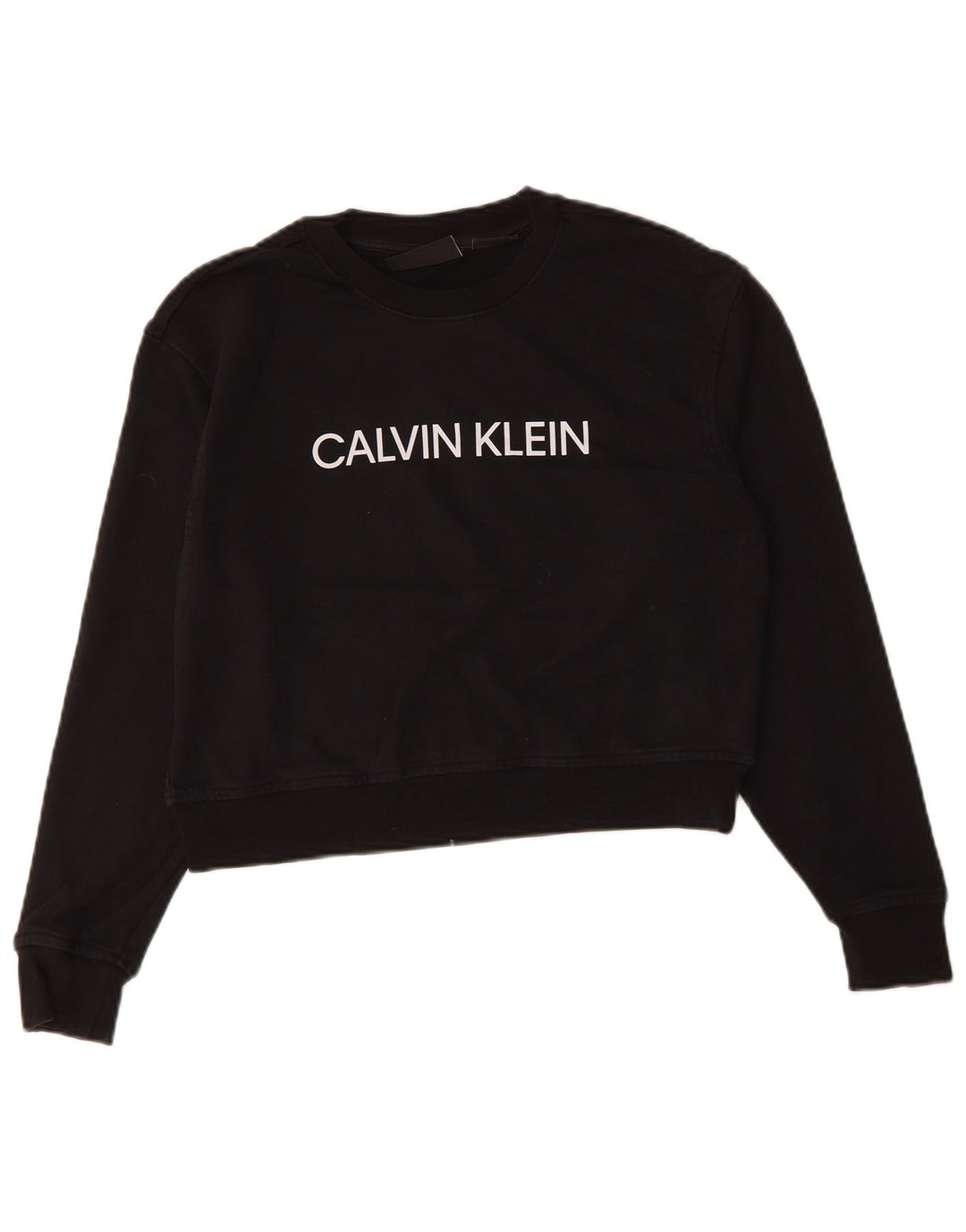 Calvin Klein Pulover oversized Crop pentru femei UK 10 Small Black