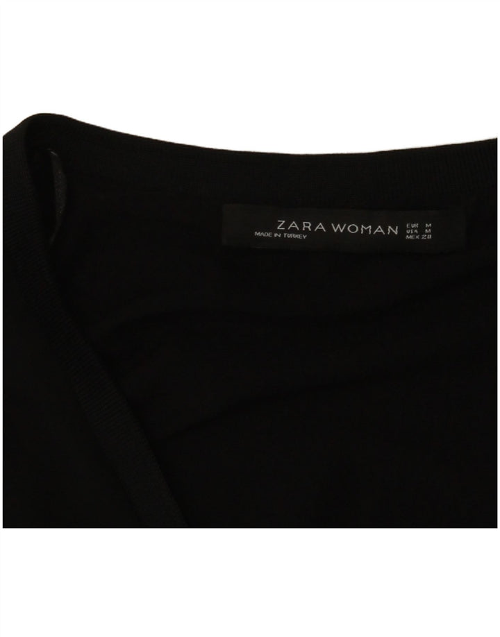 Bluză pentru femei Zara cu mâneci 3/4 UK 12 Medium Negru