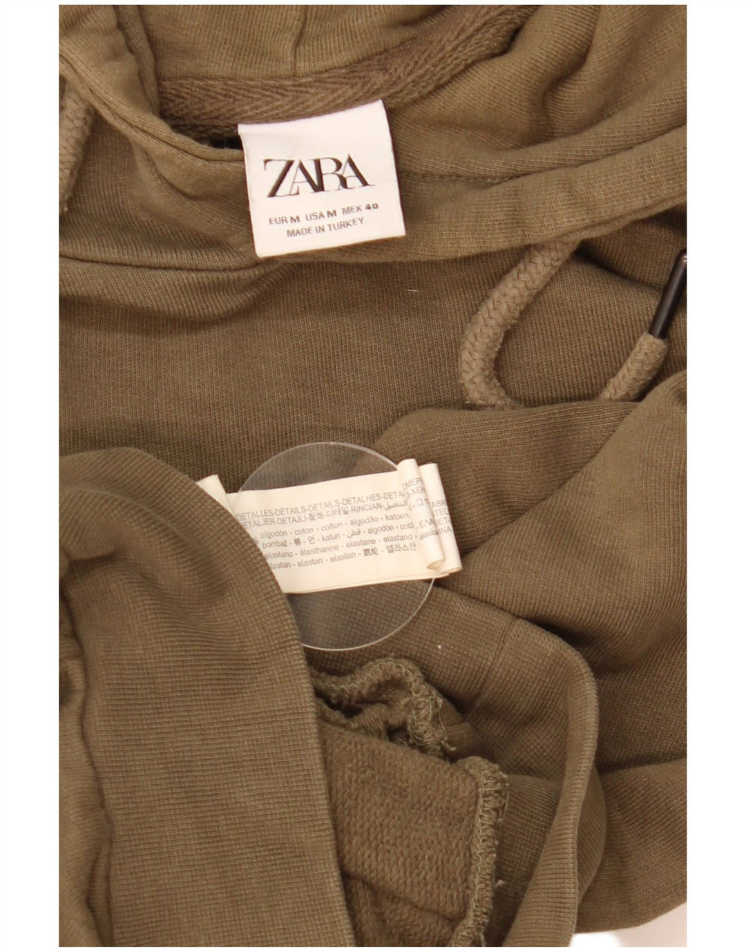 Pulover pentru bărbați Zara, bumbac kaki mediu