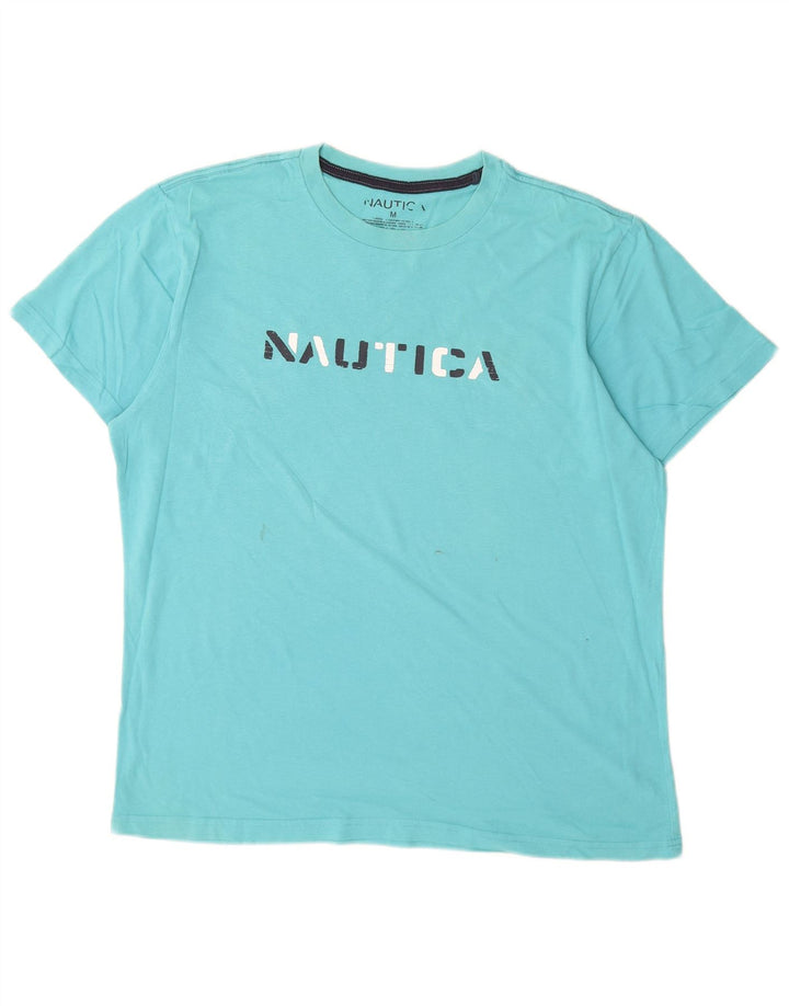 Tricou grafic pentru bărbați Nautica Top din bumbac turcoaz mediu