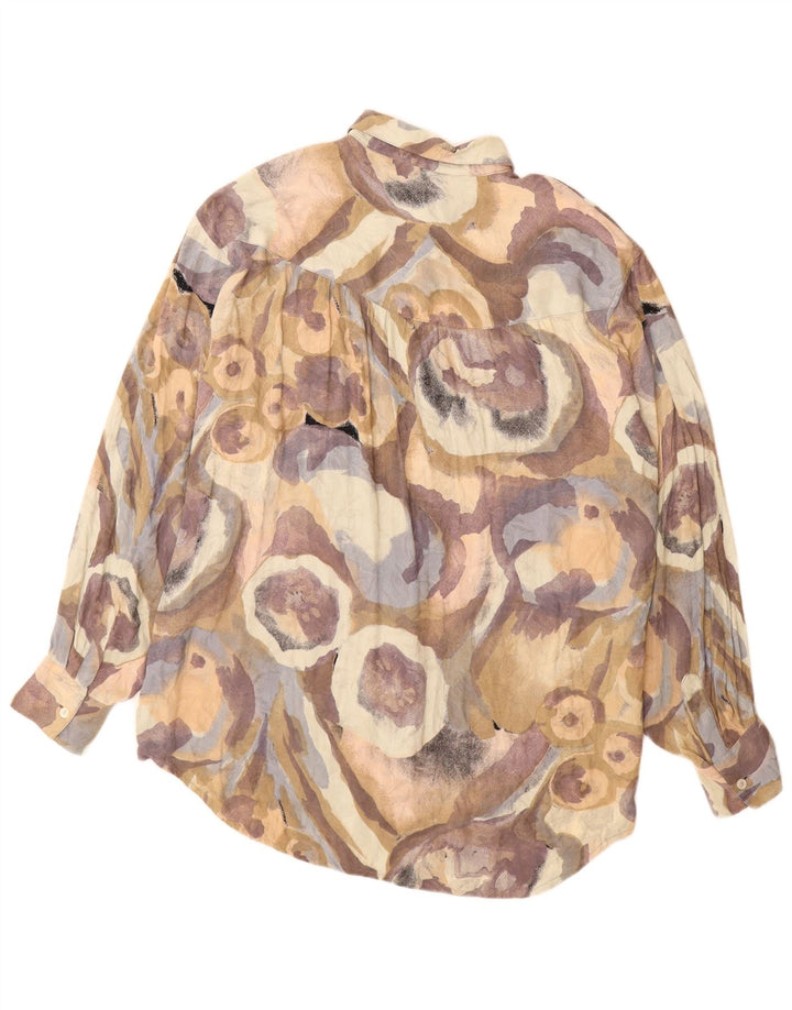 Cămașă vintage pentru bărbați, cu model abstract, vâscoză medie multicoloră