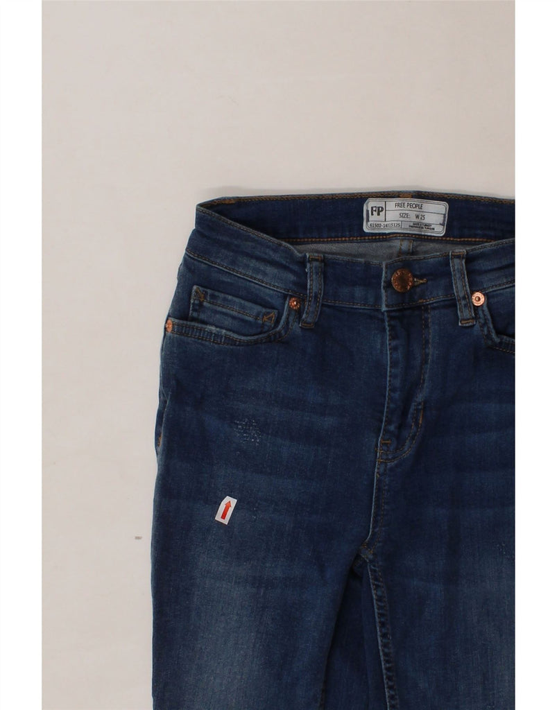 FREE PEOPLE Womens Distressed Skinny Jeans W25 L26  Blue Cotton Vintage Free People and Second-Hand Free People from Messina Hembry 