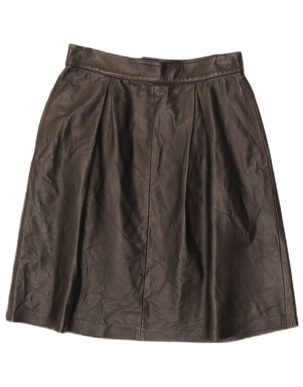 Fustă din piele vintage pentru femei XS W25 din piele neagră