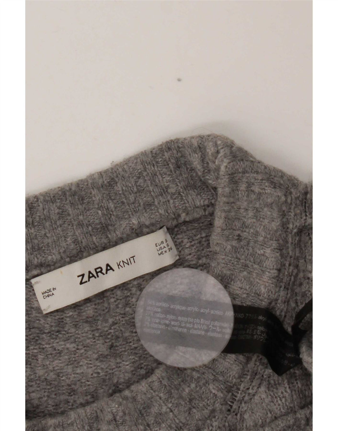 Pulover cu gât țestoasă supradimensionat pentru femei Zara UK 10 Mic, gri pete