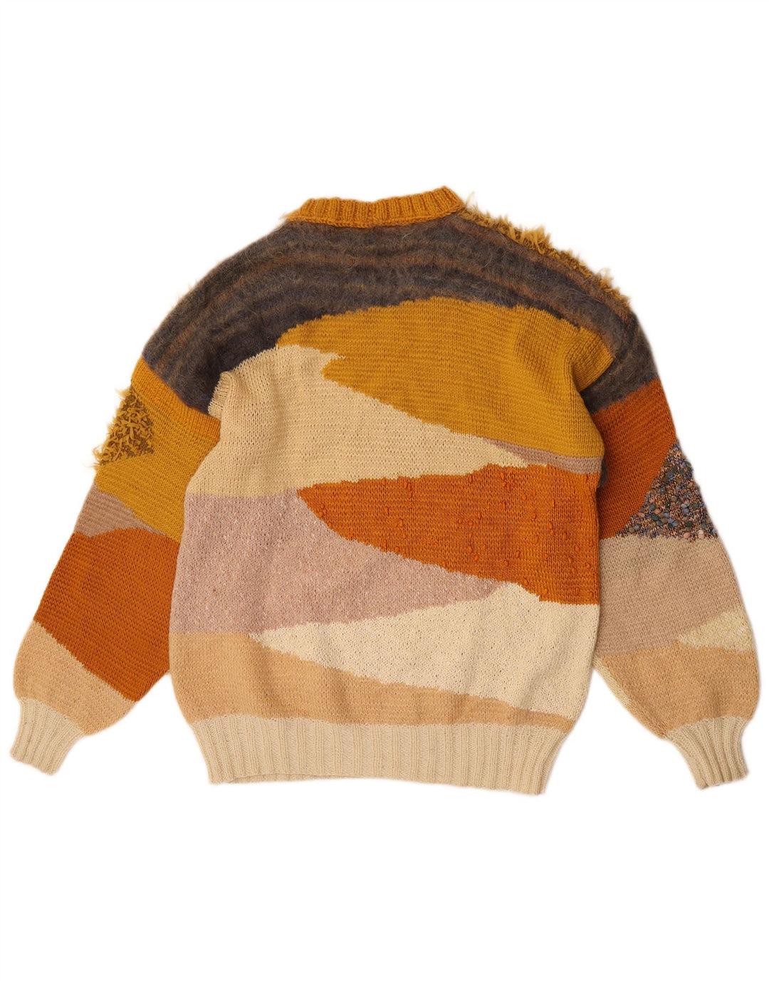 Pulover vintage pentru femei cu decolteu triplu UK 16 mare multicolor