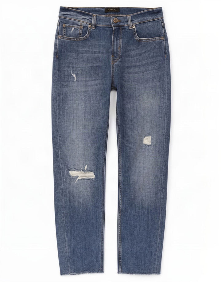 Massimo Dutti Blugi slim pentru femei distressed EU 38 Small W28 L27 Blue