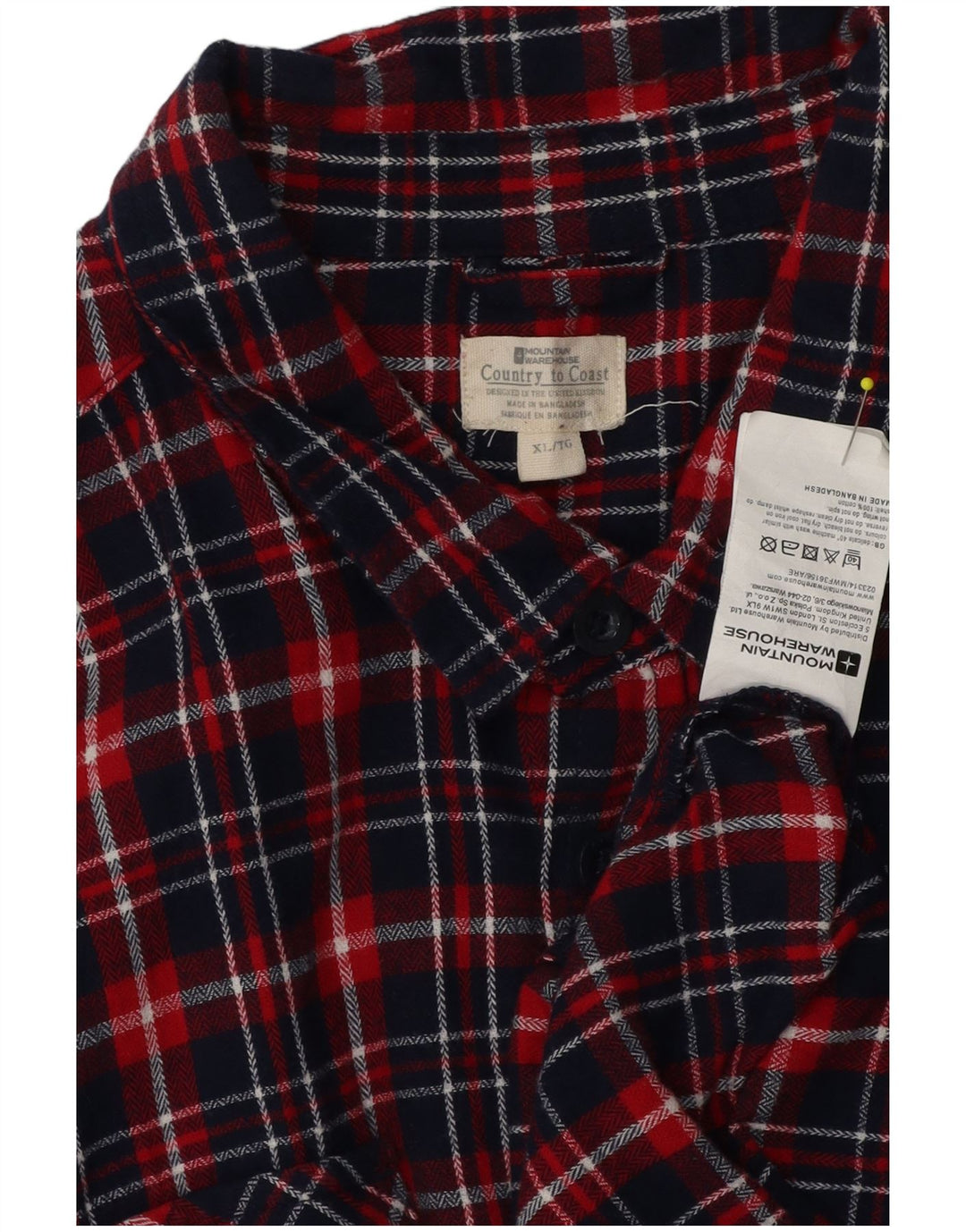 Cămașă de flanel pentru bărbați Mountain Warehouse XL, bumbac cu carouri bleumarin