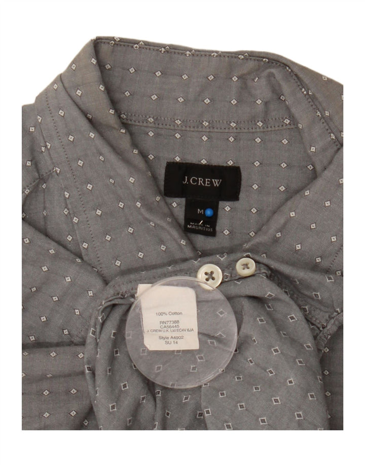 Cămașă pentru bărbați J. Crew, bumbac geometric, gri mediu