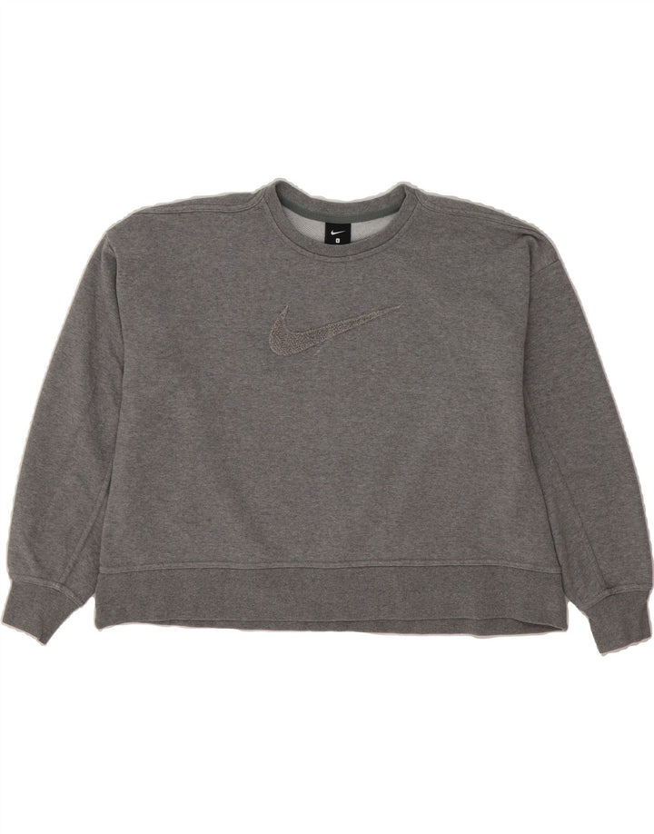NIKE Womens Oversized Graphic Sweatshirt Jumper UK 16 Large Grey Cotton Vintage Nike and Second-Hand Nike from Messina Hembry 