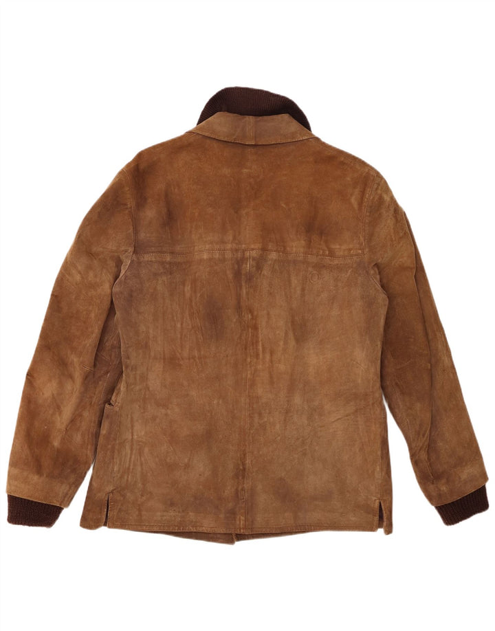 Jachetă vintage bărbătească din piele intoarsa IT 52 mare maro