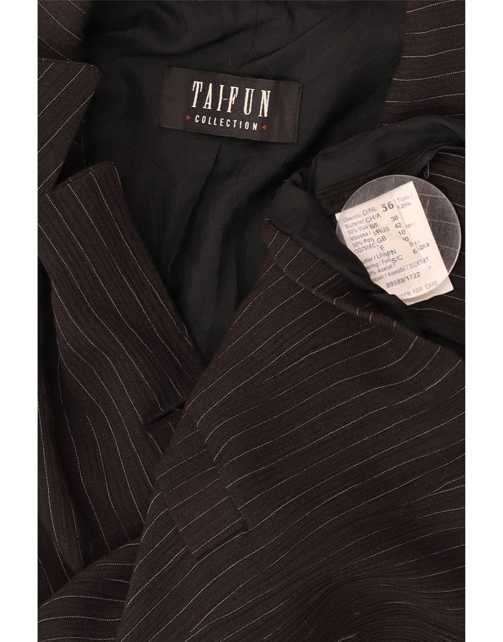 Jachetă Blazer pentru femei Taifun, cu 4 nasturi, UK 10, mic maro, viscoză cu dungi