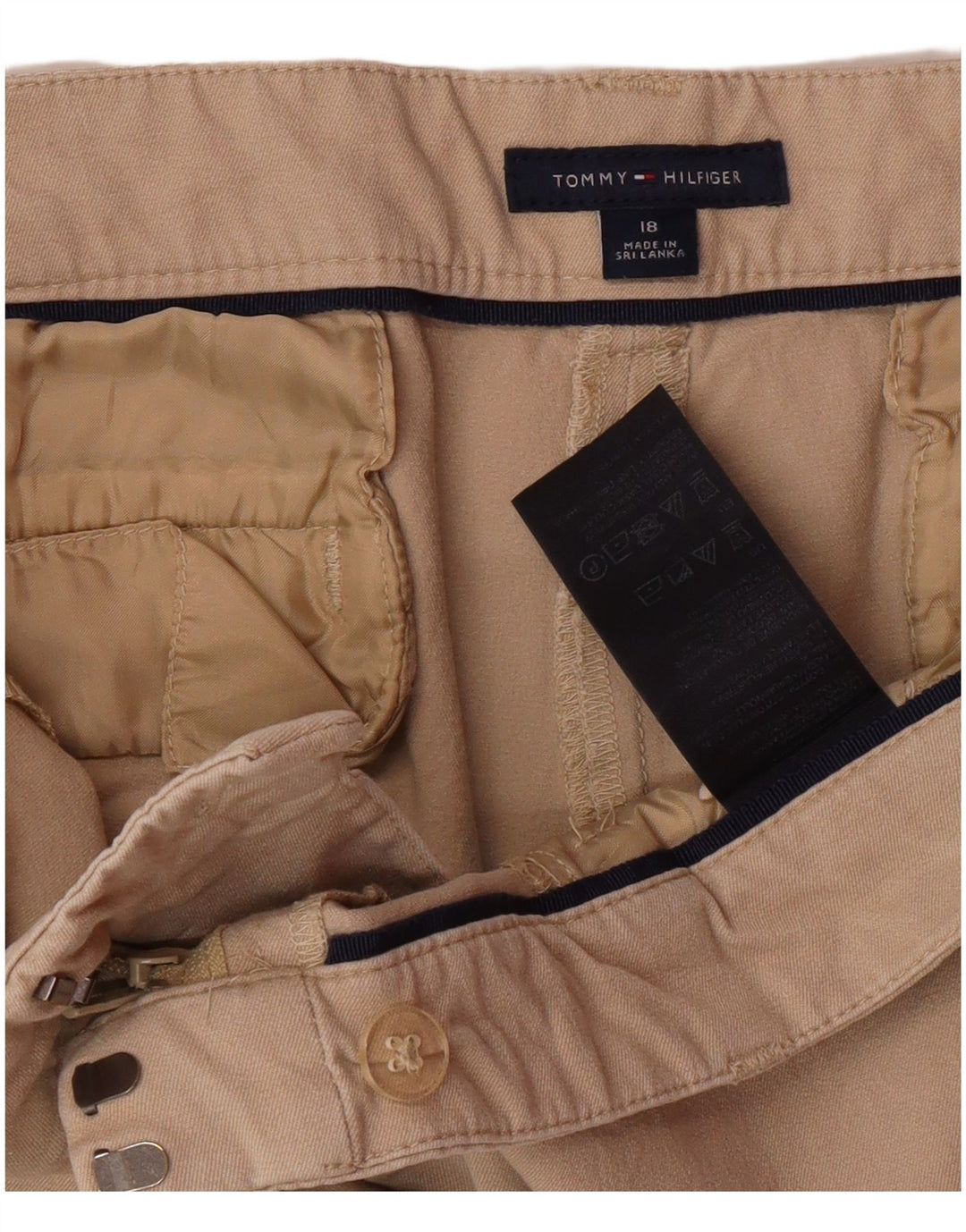 TOMMY HILFIGER Pantaloni chino drepți pentru femei US 18 2XL W38 L28 Bej