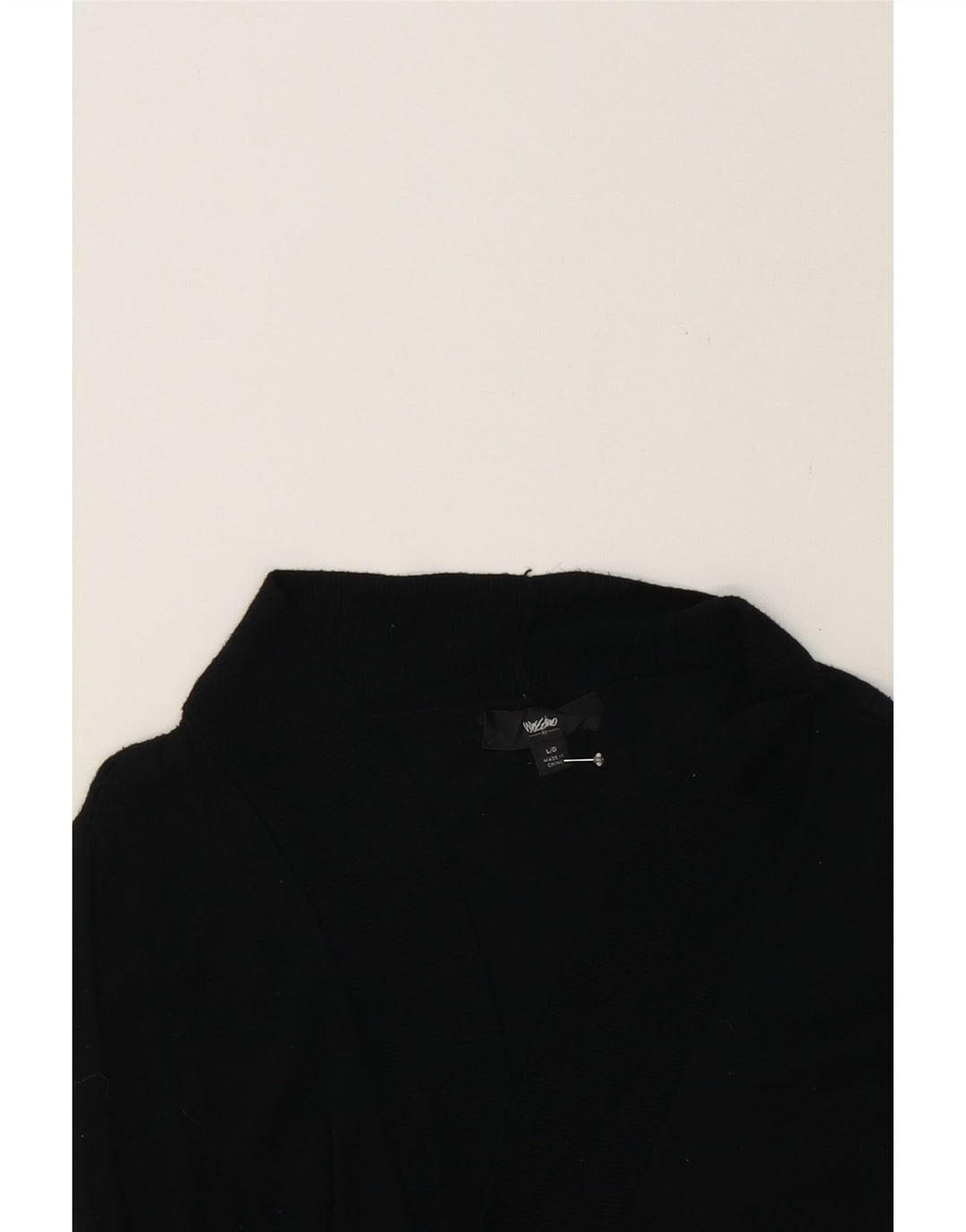 MOSSIMO Womens Open Cardigan Sweater UK 14 Large Black Nylon Vintage Mossimo and Second-Hand Mossimo from Messina Hembry 