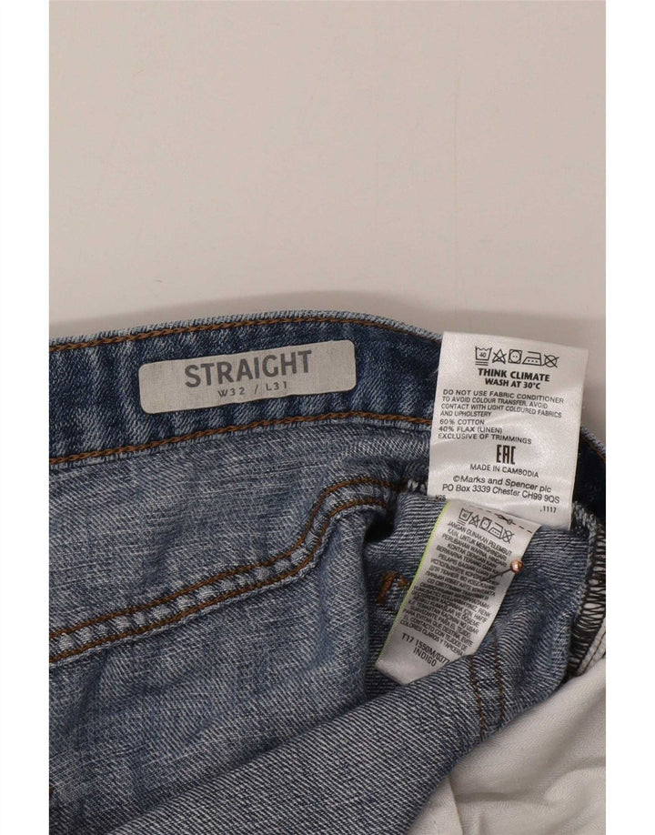 Blugi drepti pentru bărbați Marks & Spencer W32 L31 Bumbac albastru