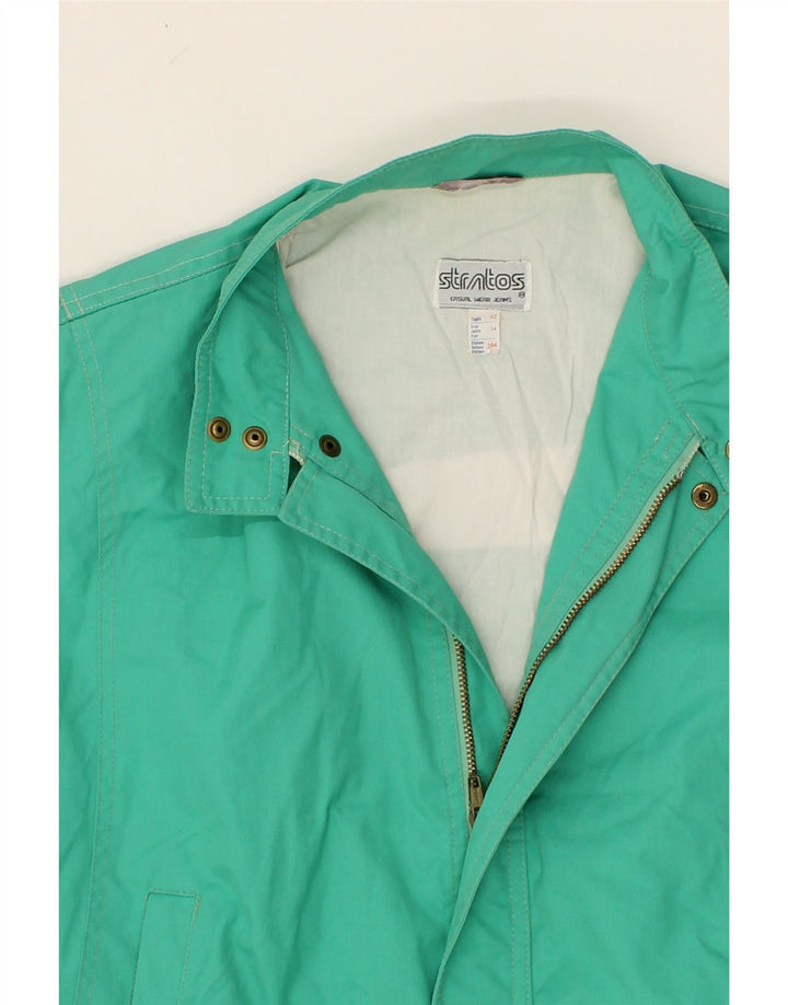 STRATOS Boys Bomber Jacket 13-14 Years Green Polyester Vintage Stratos and Second-Hand Stratos from Messina Hembry 