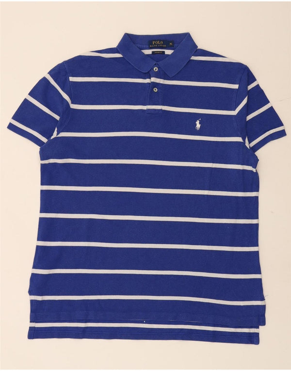 POLO RALPH LAUREN Tricou polo personalizat pentru bărbați, XL, bumbac cu dungi albastre