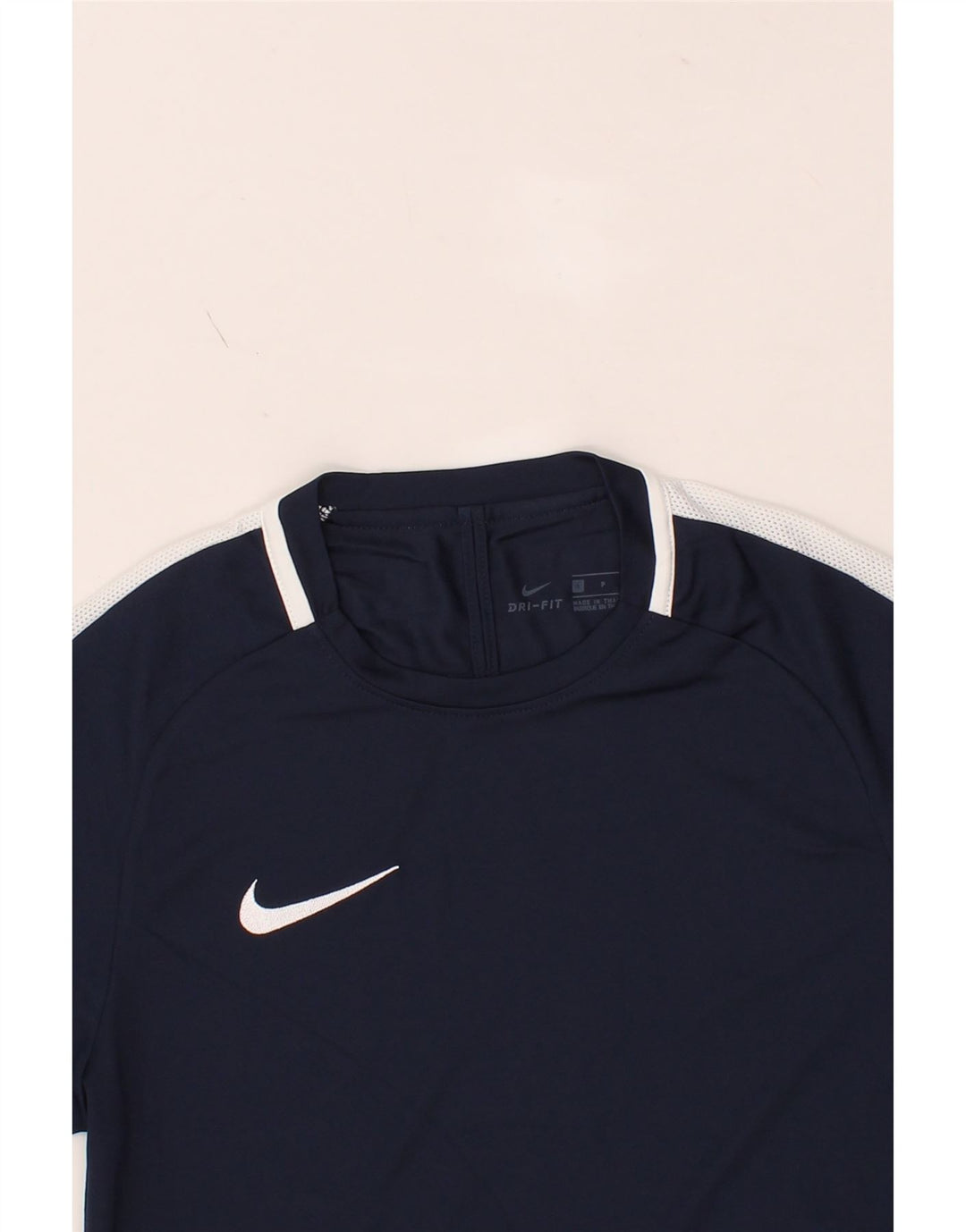 NIKE Mens Dri Fit T-Shirt Top Small Navy Blue Colourblock Polyester Vintage Nike and Second-Hand Nike from Messina Hembry 